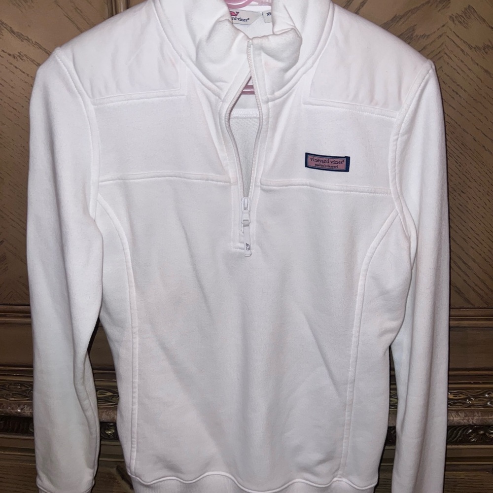 Vineyard Vines White Long Sleeve Polo Sweatshirt
